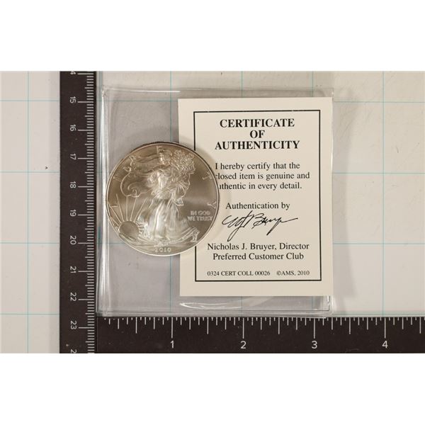 2010 AMERICAN SILVER EAGLE BRILLIANT UNC WITH