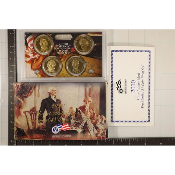 2010 US PRESIDENTIAL DOLLAR 4 COIN SET WITH BOX