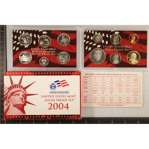2004 US SILVER PROOF SET (WITH BOX) & CERTIFICATE