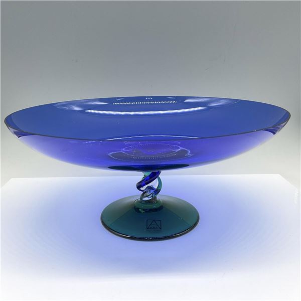 Art Bohemian Handblown Glass, Compote Pedestal Bowl