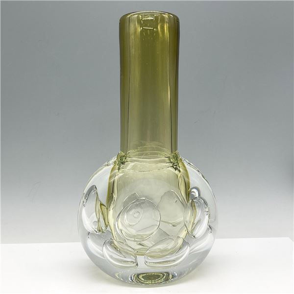 Jaroslav Svoboda (b. 1938) Handblown Art Glass Bubble Vase, Signed