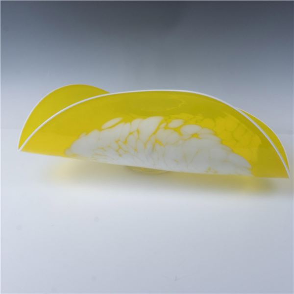 Jeffrey Auxer Art Glass Platter, Signed