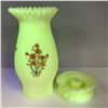 Image 3 : 2pc Uranium Glass Custard Table Lamp