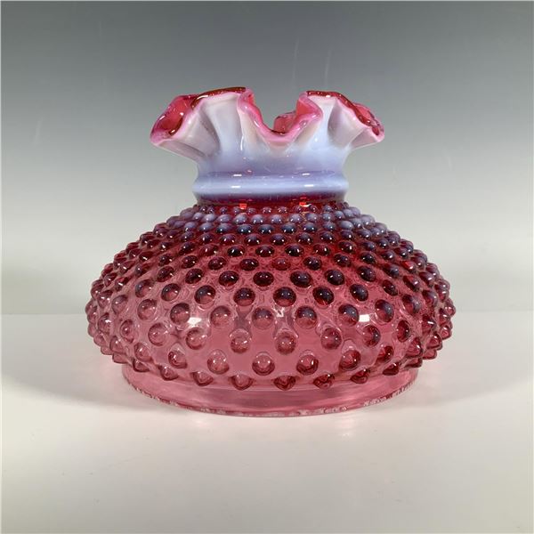 Fenton Art Glass Cranberry Opalescent Hobnail Lamp Shade