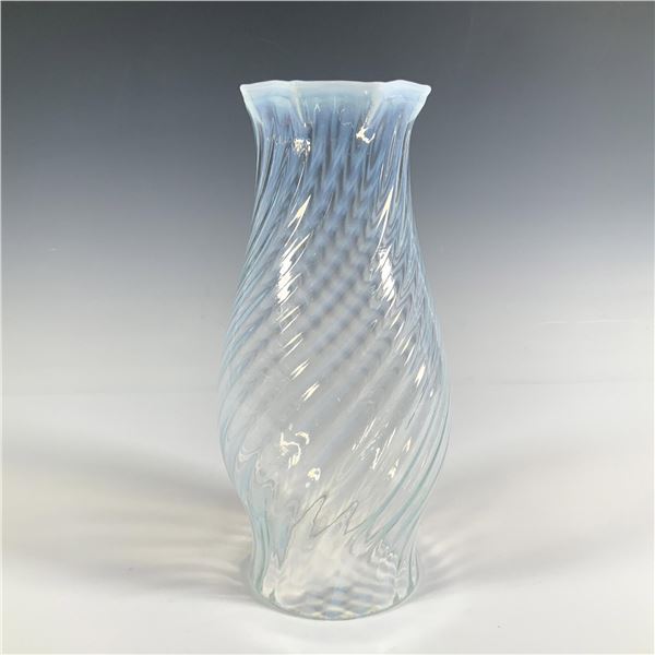 Fenton Art Glass White Spiral Hurricane Lamp Shade