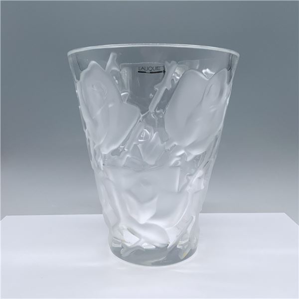 Lalique Crystal Flower Vase, Ispahan