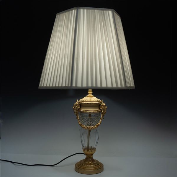 Pair of Ormolu and Crystal Table Lamps