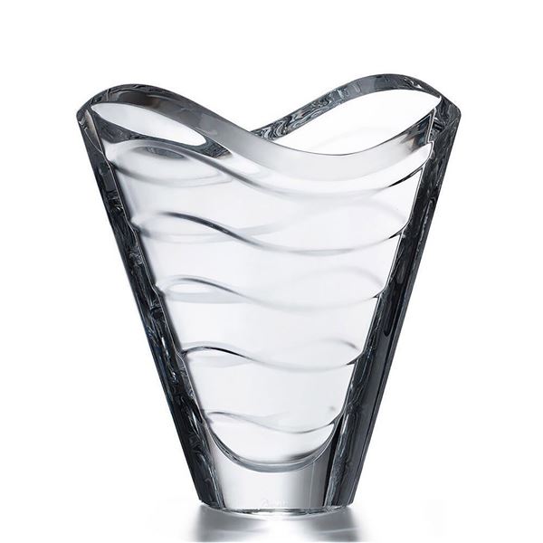 Baccarat Crystal Clear Wave Vase, Sealed Box