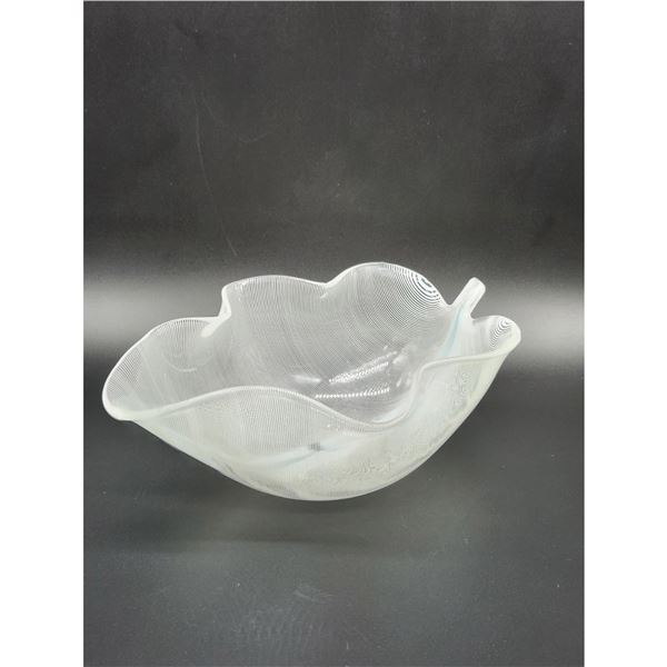 After Tyra Lundgren Venini Murano Glass Leaf Bowl