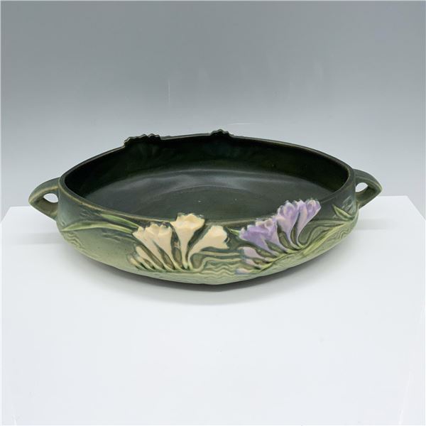 Vintage Roseville Pottery Freesia Green Console Bowl