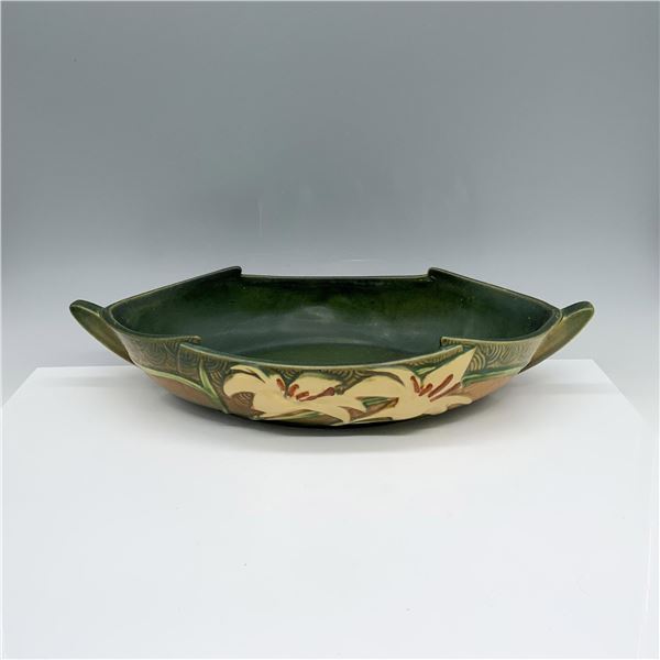 Vintage Roseville Pottery Zephyr Lily Green Bowl