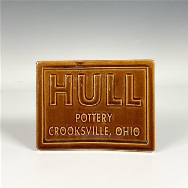 Hull Pottery Brown Ceramic Table Sign