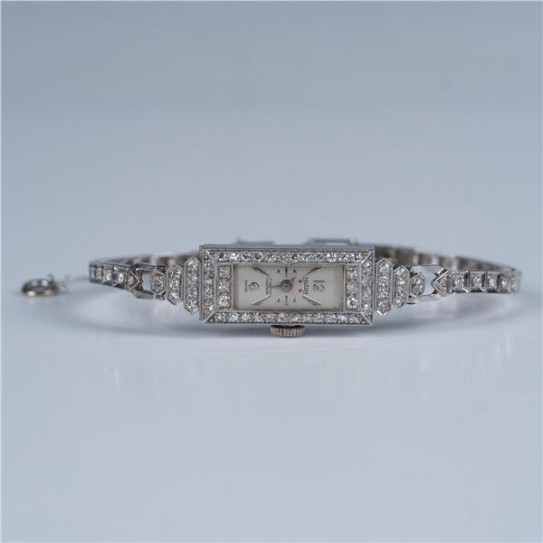 Hilton 17 Jewels 14K White Gold Ladies Watch