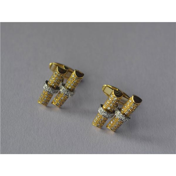 Italian Diamond & 14K Cufflinks, Pair