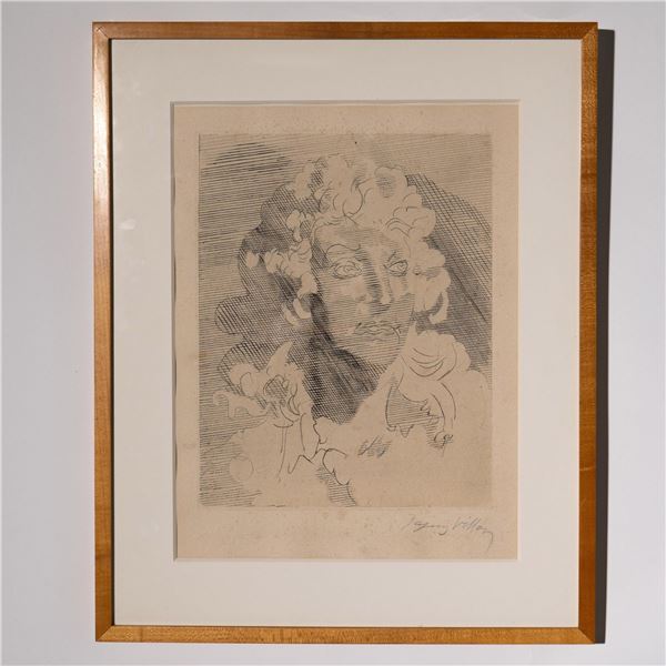 Jacques Villon, Original Etching on Vellum, Racine, Signed