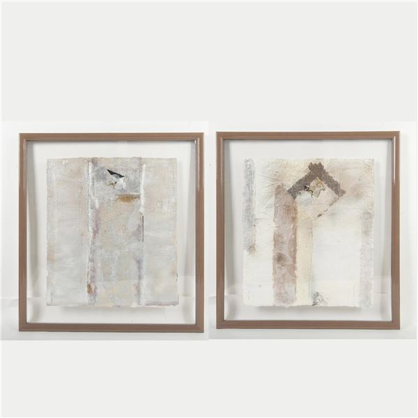 2pc Gladys Goldstein Original Mixed Media on Paper, Signed
