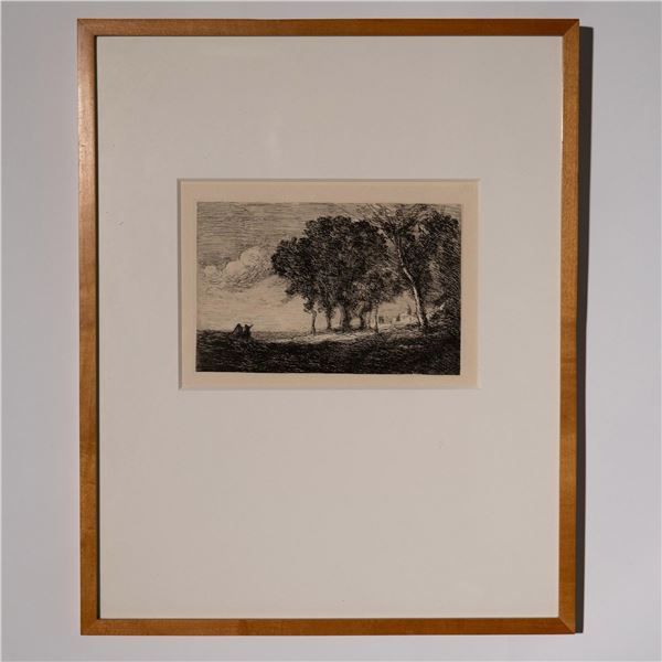Jean Baptiste Camille Corot (Aft.) Original Etching on Paper