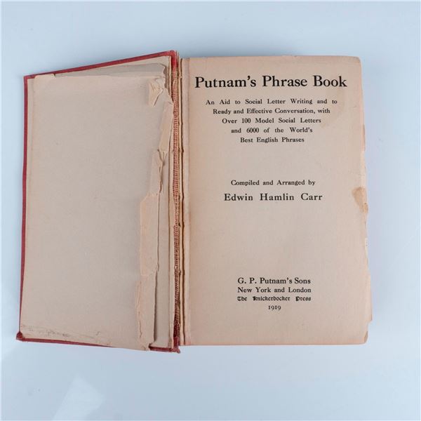 1st Ed. Edwin H. Carr Hardcover Book, Putnam's Phrase Book