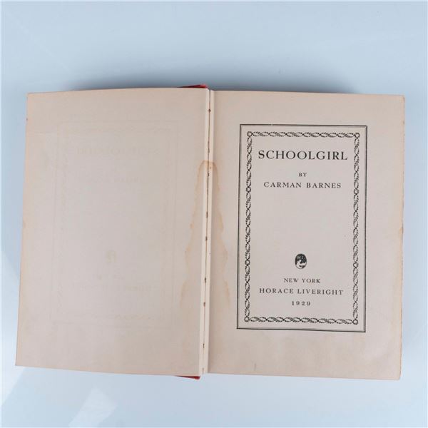 1st Edition Carman Barnes Hardcover Book, Schoolgirl