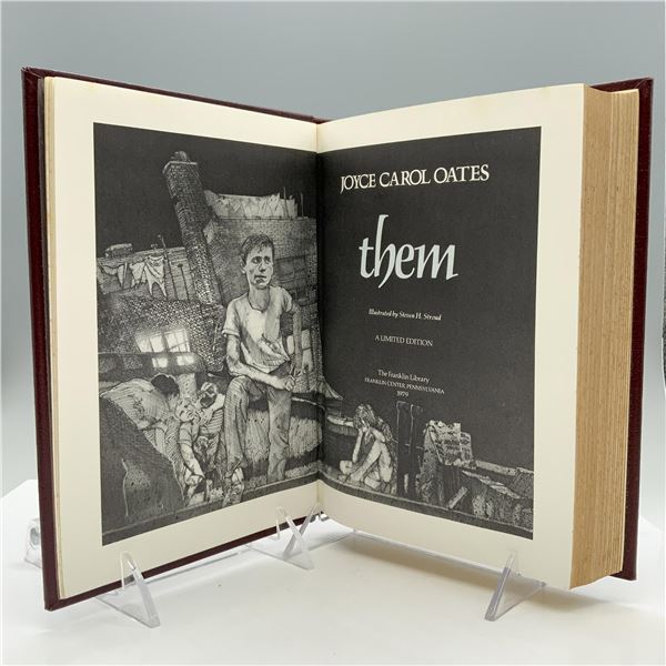 Joyce Carol Oats Signed Hardcover Gilded Book, Them
