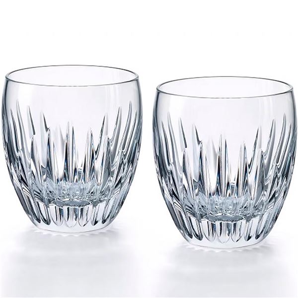 Baccarat Crystal Tumbler Glasses, Massena, Sealed Box