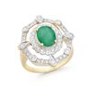 Image 1 : 14KT Yellow Gold 1.55ct Emerald and Diamond Ring