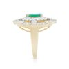 Image 3 : 14KT Yellow Gold 1.55ct Emerald and Diamond Ring