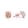 Image 2 : 14KT Rose Gold 1.31cts Morganite and Diamond Earrings