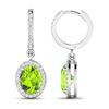 Image 4 : 14KT White Gold 2.1ctw Peridot Topaz and Diamond Earrings