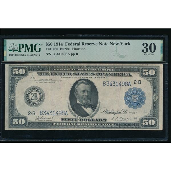 1914 $50 New York FRN PMG 30