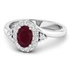 Image 2 : 14KT White Gold 0.85ctw Ruby and Diamond Ring