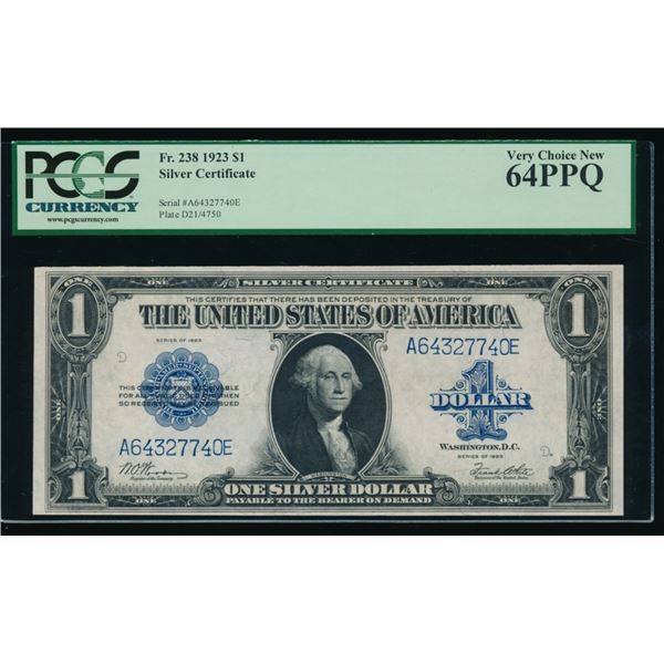 1923 $1 Silver Certificate PCGS 64PPQ