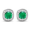 Image 3 : 14KT White Gold 1.92ctw Zambian Emerald and Diamond Earrings