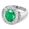 Image 2 : 14KT White Gold 3.14ct Zambian Emerald and Diamond Ring