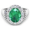 Image 3 : 14KT White Gold 3.14ct Zambian Emerald and Diamond Ring