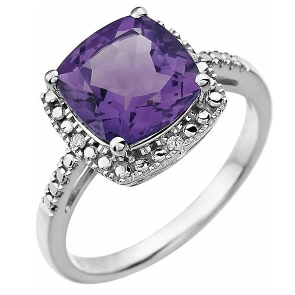 *Michigan – Amethyst and Diamond Ring