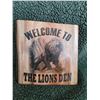 Image 1 : Laser burned wall sign - WELCOME TO THE LIONS DEN