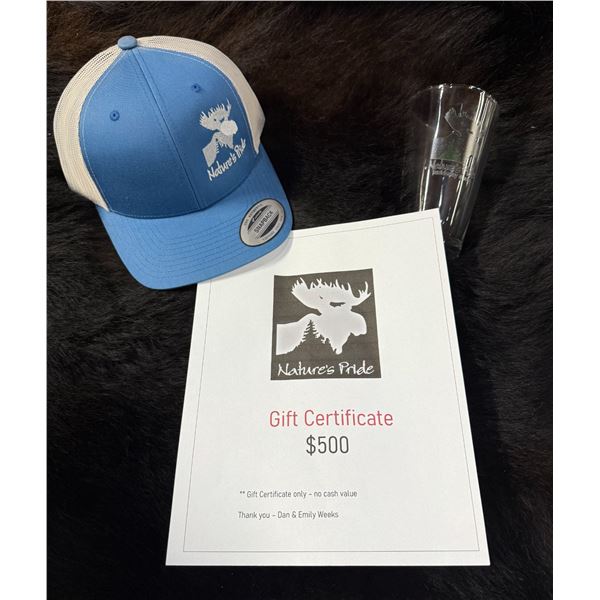 1 hat, 1 custom glass & $500 new customer ONLY certificate
