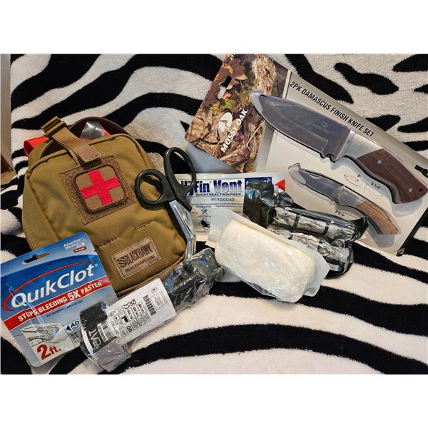 Tactical Care Black Hawk First Aid Kit and Knife set
