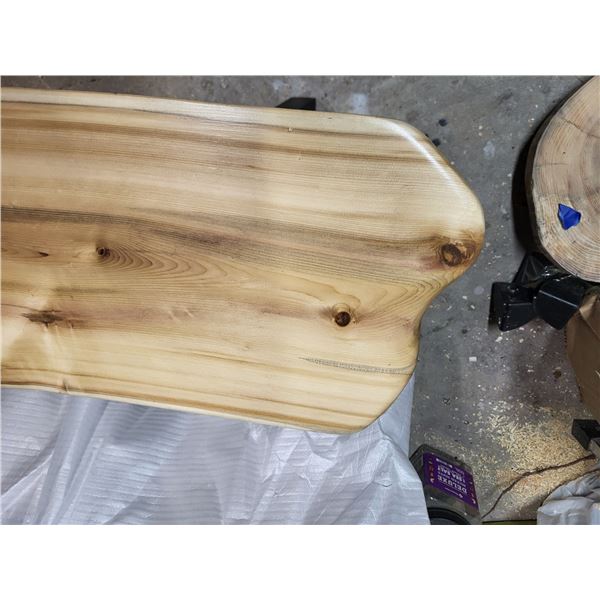 CEDAR LONG TABLE WITH METAL LEGS