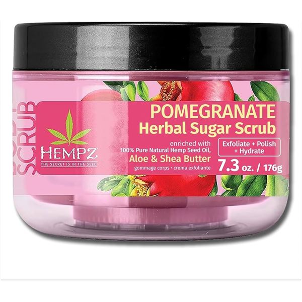 NEW 176G HEMPZ POMEGRANATE HERBAL SUGAR SCRUB