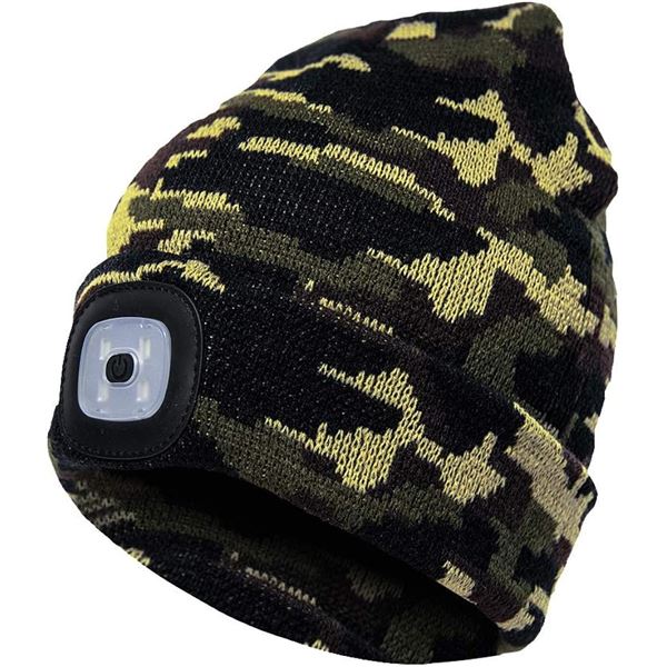 NEW NLAND UNISEX LED CAMO BEANIE GREEN