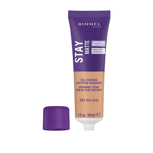 NEW 30ML RIMMEL STAY MATTE 203 TRUE BEIGE