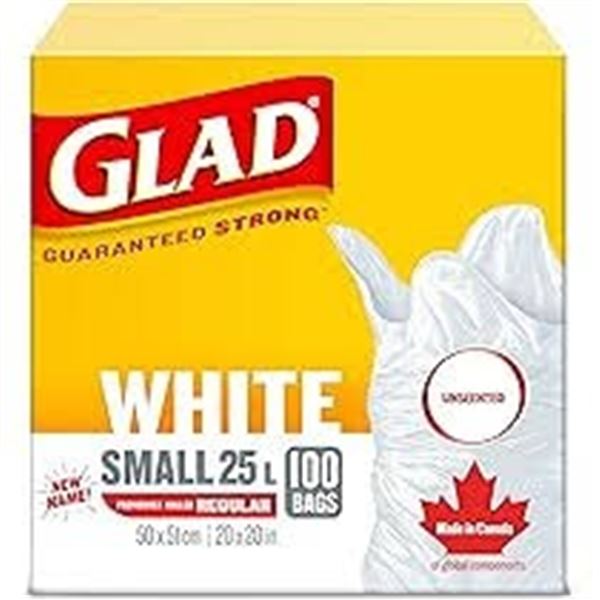 NEW GLAD 160 BAGS WHITE TALL VALUE PACK
