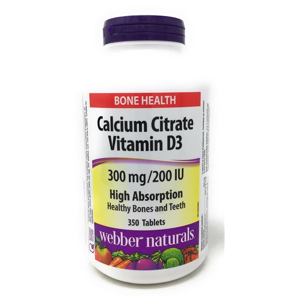 NEW 350 TABLETS CALCIUM CITRATE WEBBER NATURALS