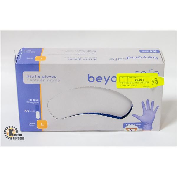 NEW 100 BEYOND SAFE NITRILE GLOVES LARGE