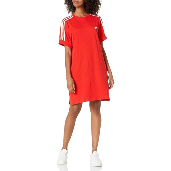 NEW ADIDIAS MEDIUM WOMENS TEE DRESS RED