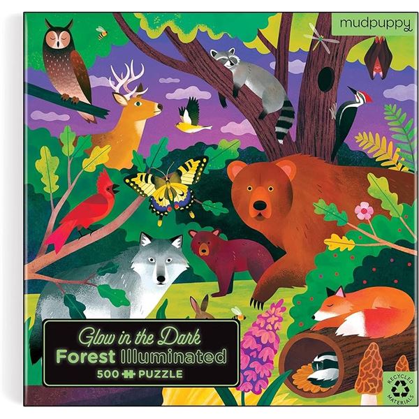 NEW MUDPUPPY GLOW IN THE DARK PUZZLE IN THE FOREST