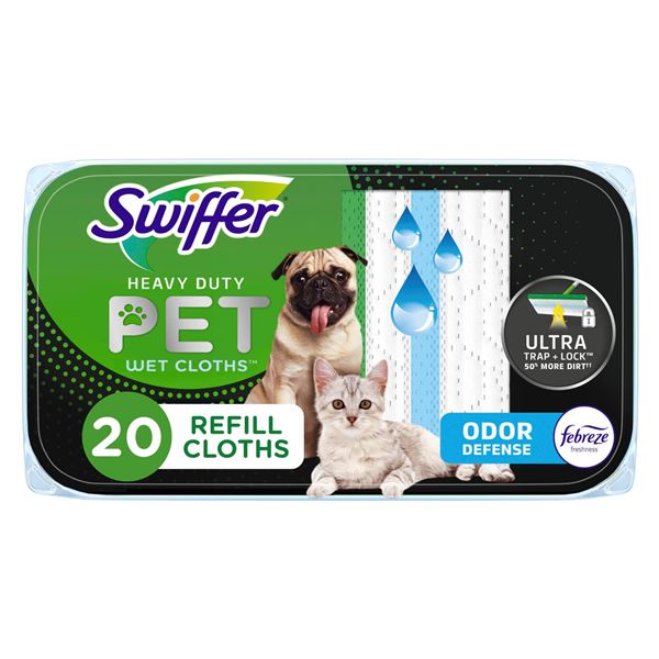 NEW SWIFFER HEAVY PET WET CLOTHS ODOR DEFENSE