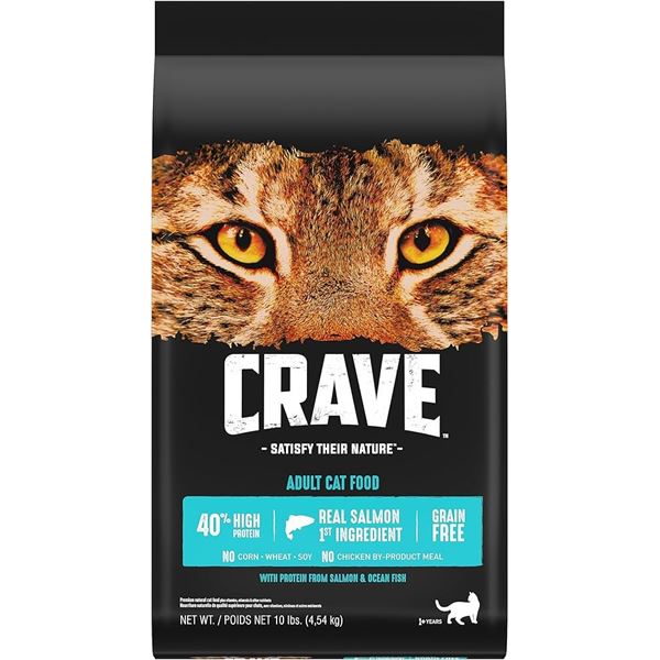 NEW 4LBS CRAVE ADULT CAT FOOD REAL SALMON